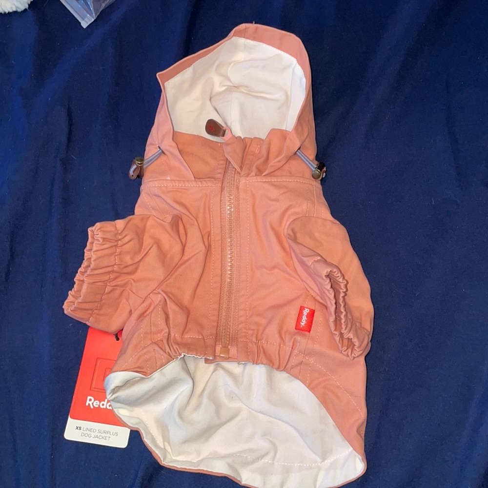 XS Lined Dog Jacket Peach
